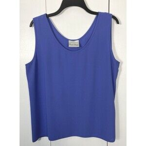 Frank Usher Blue Wide Strap Scoop Neck Tank Top Size 12